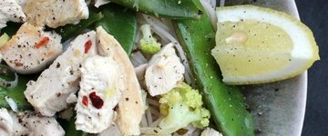 Lemon Chicken and Snow Pea Noodle Bowls