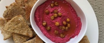 Roasted Beet Hummus with Sumac & Crispy Chickpeas