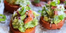 Sweet Potato Toast with Smoked Salmon & Guacamole