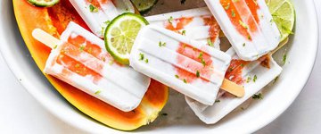 Vegan Papaya and Lime Popsicles