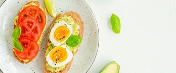 Open-Faced Avocado, Tomato, and Egg Sandwich