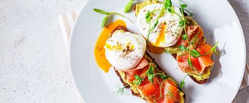 Sweet Potato Toast with Avocado, Salmon & Egg