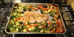 One Pan Roasted Salmon and Veggies