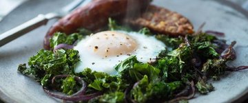 Piled Up Eggs & Greens