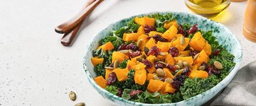 Butternut Squash with Kale and Dried Cranberries