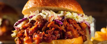 BBQ Jackfruit Sandwiches with Avocado Slaw