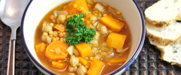 Crock Pot Lentil Chickpea Squash Soup