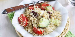 Quinoa Greek Salad with Tomatoes, Cucumber & Feta