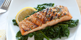 Grilled Salmon with Spinach