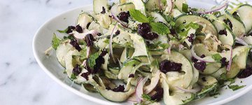 Cucumber Ribbon Salad with Garlic Tahini Dressing