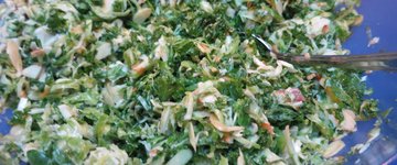 Shredded Kale & Brussels Sprout Salad with Lemon