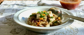 Warm Quinoa with Tofu and Cranberries