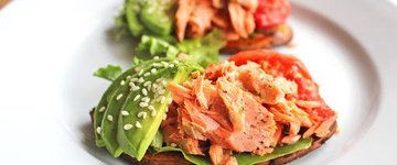 Sweet Potato Toast with Smoked Salmon & Guacamole