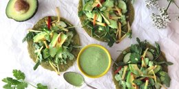 Soft Veggie Tacos with Green Tortillas