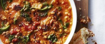 Pantry Lentil-Sausage-Kale Soup with Collagen