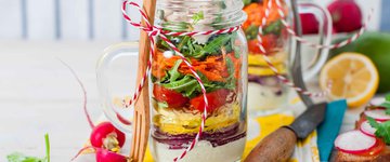 Hearty Rainbow Mason Jar Salad