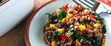 Red Quinoa Pilaf with Kale & Corn