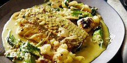 Curried Fish With Roasted Cauliflower and Okra