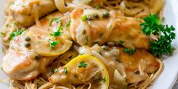 Healthy Chicken Piccata with Spaghetti Squash