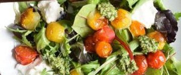 Salad with Roasted Tomatoes and Pesto