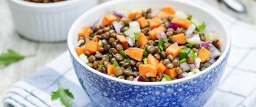 Roasted Sweet Potato and Lentil Salad