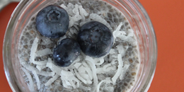 Coconut & Blueberry Chia Seed Pudding in a Jar