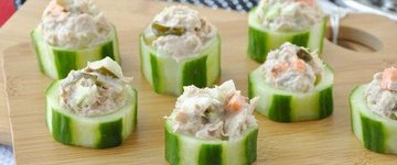 Cashew Tuna Salad Cucumber Bites- Paleo