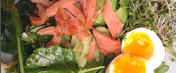 Breakfast Salad with Candied Salmon & Miso