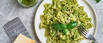 Basil-Spinach Pesto with Gluten-Free Pasta