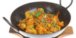 Indian-Spiced Potatoes, Chickpeas and Cauliflower 