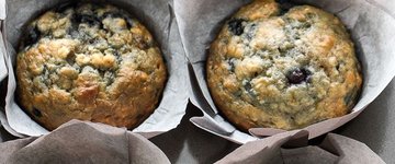 One Bowl Blueberry Banana Oatmeal Muffins