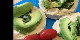 Avocado & Hummus Topped Rice Cakes