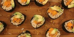 Sweet Potato "Tempura" and Avocado Sushi