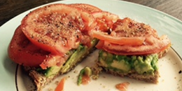 Open Face Avocado & Tomato Sandwich