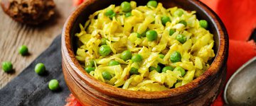 Ground Beef Stir-Fry With Curried Cabbage and Rice