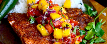 Spice Rubbed Salmon with Mango Salsa