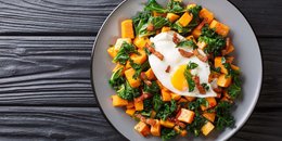 Sweet Potato and Kale Hash with Fried Eggs