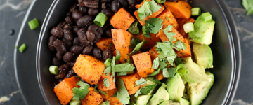 Black Bean Rice Bowl with Carrots and Avocado