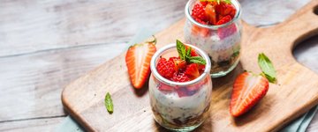 High Protein Strawberry Chia Yogurt