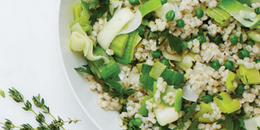 Barley with Sautéed Leeks, Peas & Parsley