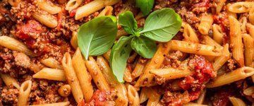 Impossible Meat Sauce and Chickpea Pasta