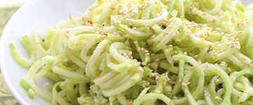 Broccoli Stem Noodles with Sesame Ginger Dressing