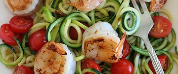 Zucchini Noodles with Lemon-Garlic Spicy Shrimp