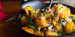 Butternut Squash with Kale & Almond Parmesan