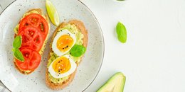 Open-Faced Avocado, Tomato, and Egg Sandwich