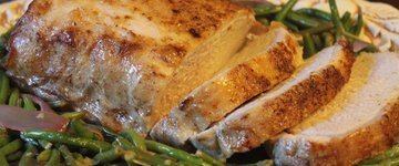 Low Carb Porkloin with Lemon Garlic Green Beans