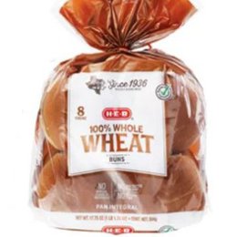 H‑E‑B 100% Whole Wheat Hamburger Buns