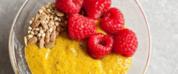 Turmeric Chia Pudding, Buckwheat-Raspberry Parfiat