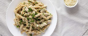 Cauliflower Alfredo on Protein Pasta