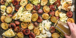 One Pan Roasted Kielbasa and Cabbage Dinner